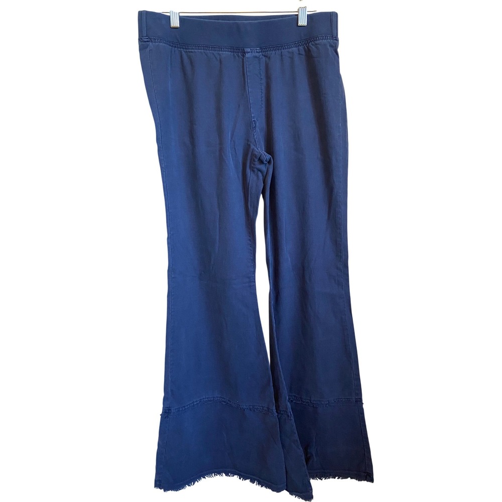 Wearables Blue Flare Bell Bottom Pull On Pants Raw Hem Womens M